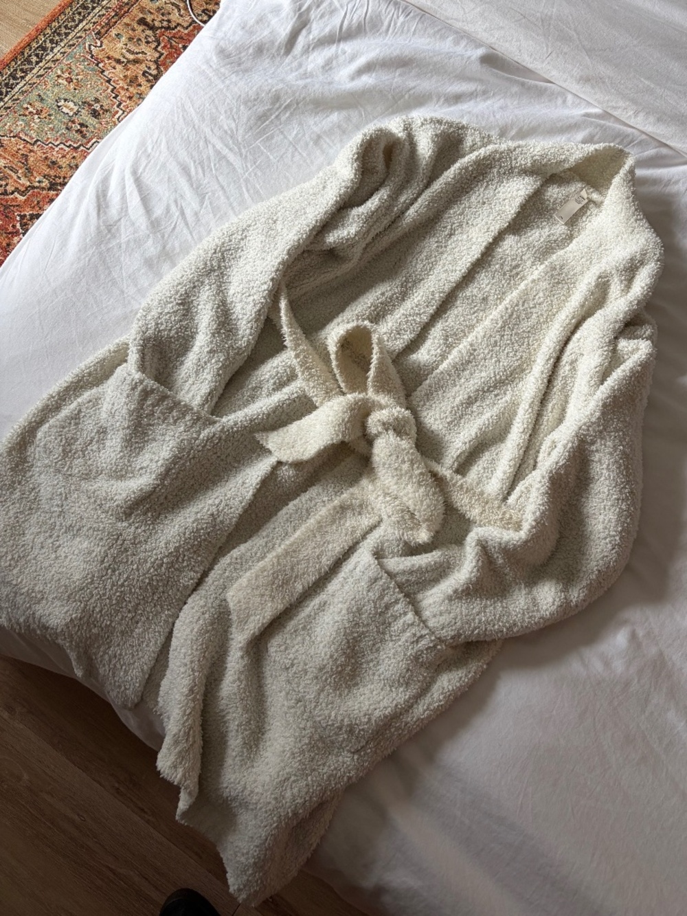Skims fuzzy cream short robe
